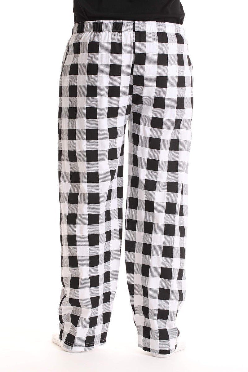At The Buzzer Mens Buffalo Plaid Pajama Pant 14505-1B-WHT-2XL - Image 3